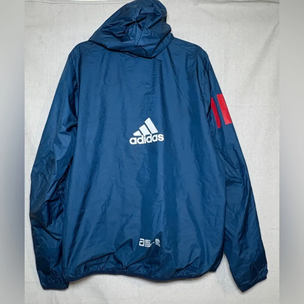 Boston Marathon Jacket Mens Sz Large Blue White Red Running Adidas 2020 BAA 26.2